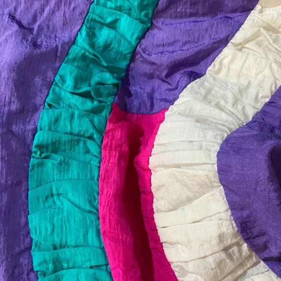 Vintage Jacket 80s Women L Ruffles Purple Costume Party Size Large Second Wind - Picture 6 of 11